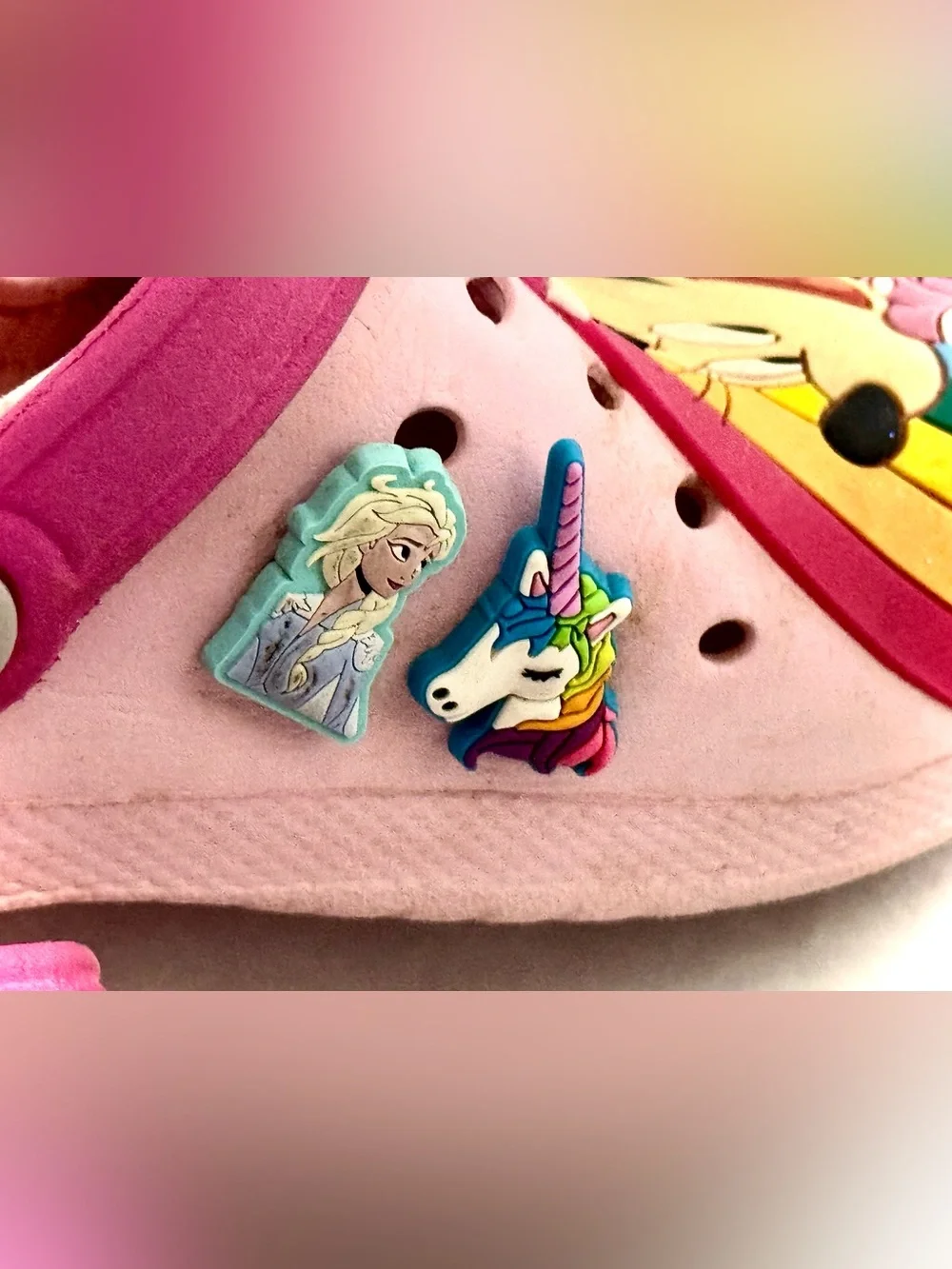 Minnie Mouse Rainbow Crocs With Croc Decorative Charms